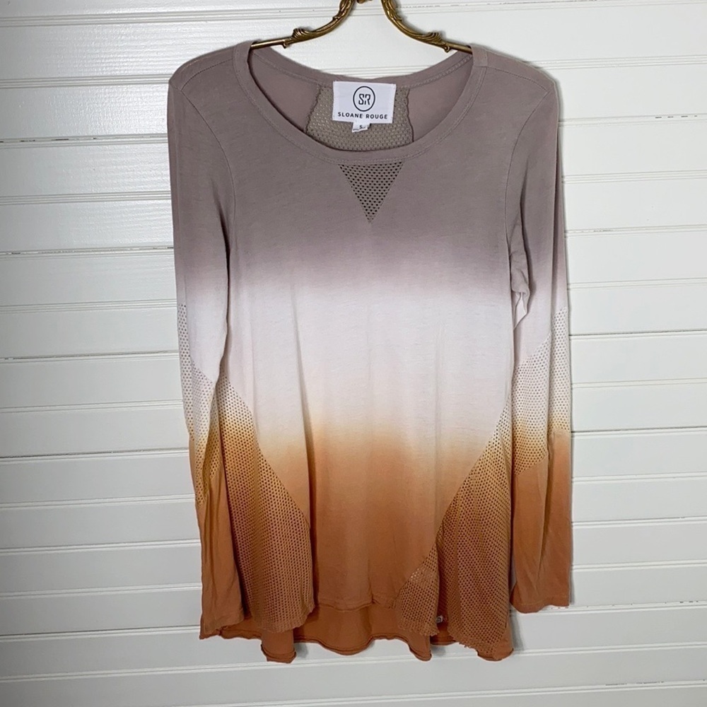 Sloane Rouge Dip Dye Long Sleeve Shirt Size Small